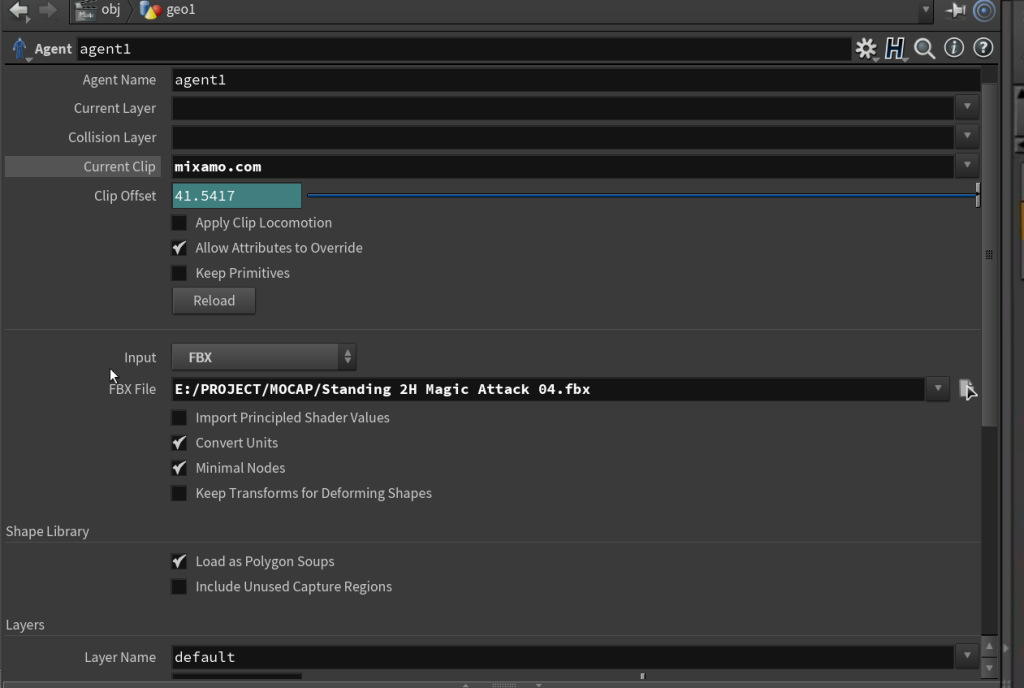 Houdini Continued – Importing Mocap and models – LouisMesure